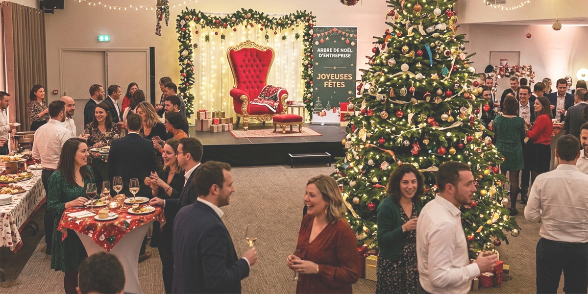 Cocktail de Noël en entreprise avec traiteur et animations !